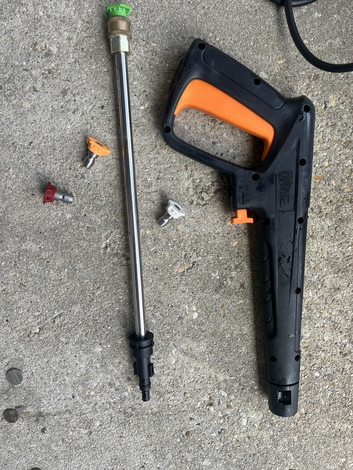 1800W Corded Electric Pressure Washer Orange Black, Gun, Hose, Nozzles