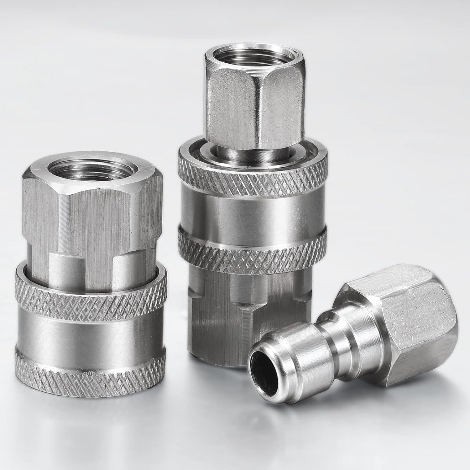 4 Sets NPT 1/4 Inch Pressure Washer Coupler Quick Connect Plug Male Female 1/…
