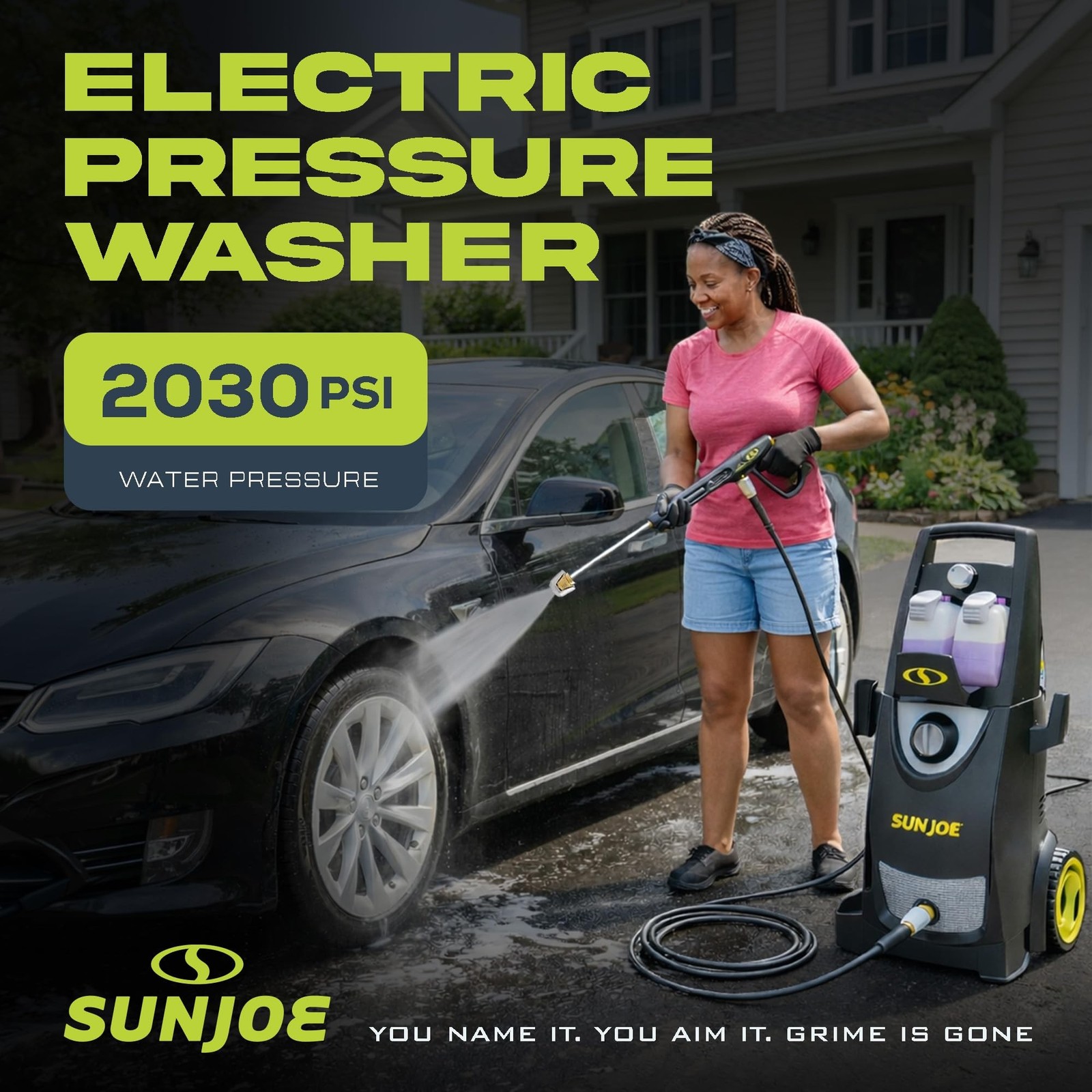 Sun Joe SPX3000 Electric Pressure Washer 2030PSI 1.76GPM Heavy-Duty 20ft Hose