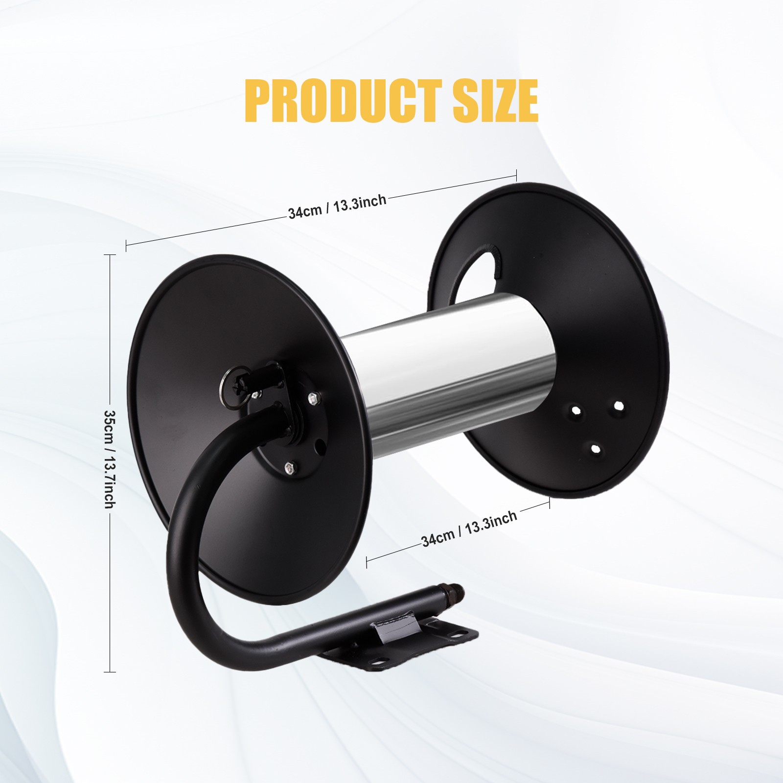 Pressure Washer Manual Hose Reel Powder Coated Steel – For 100ft