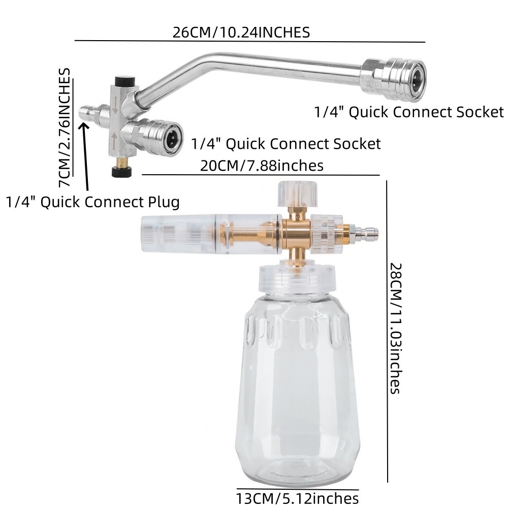 Snow Foam Lance Cannon Soap Bottle Sprayer For Pressure Washer Gun Jet Car Wash