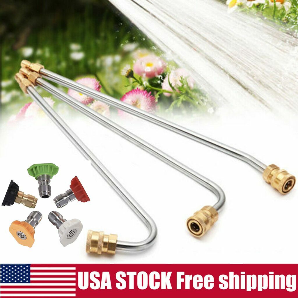 US High Pressure Metal Elbow Washer Gutter Cleaner Lance Wand 1/4″ Quick Connect