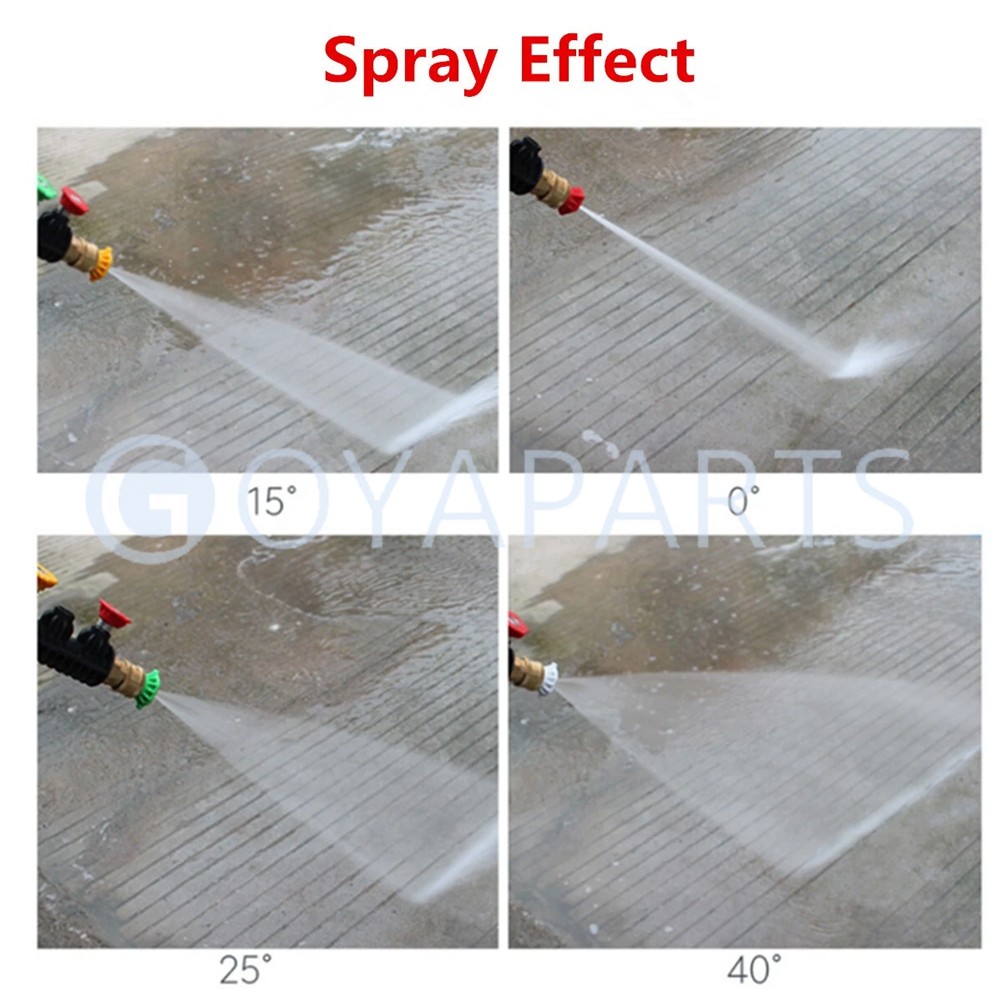 5pcs Pressure Washer Spray Tips Nozzles High Power Kit Quick Connect 1/4″ Set