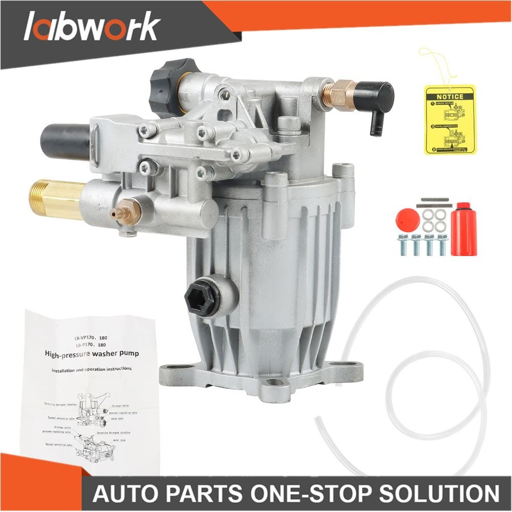 Labwork Pressure Washer Pump 3/4 HorizShaft MAX 3000 PSI 2.5 GPM Oil Sealed
