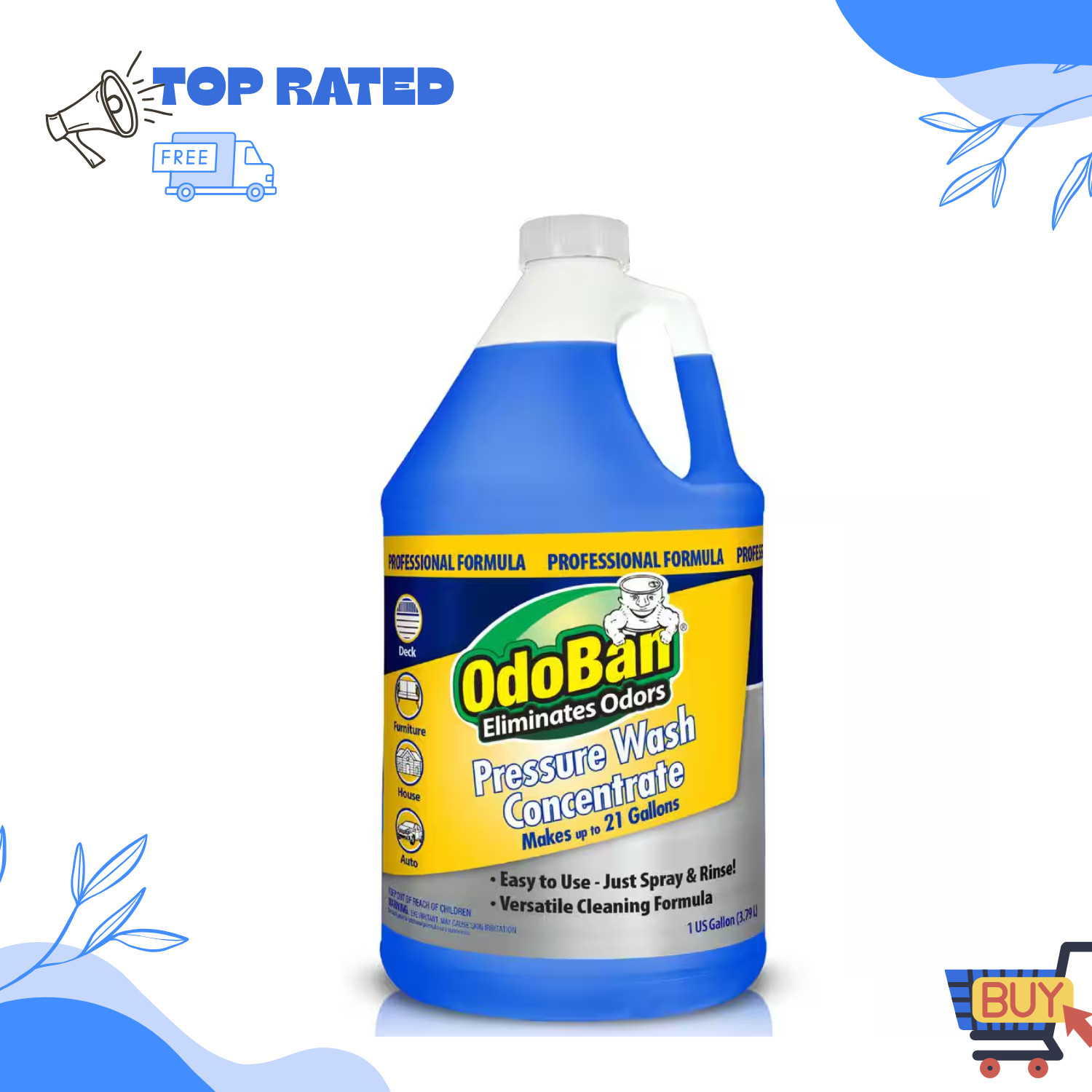 1 Gal Pressure Washer Soap Concentrate Cleaner for Driveway & Siding
