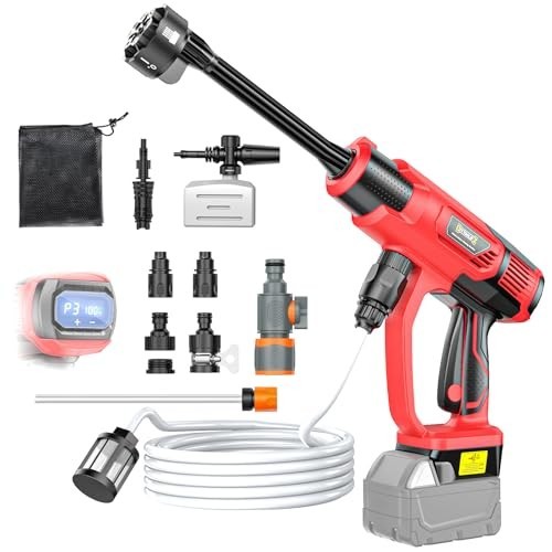 Portable Cleaning Tool for 18V Battery, 2.2LBS, 16.4ft Hose & 6-in-1 Nozzle – Ca
