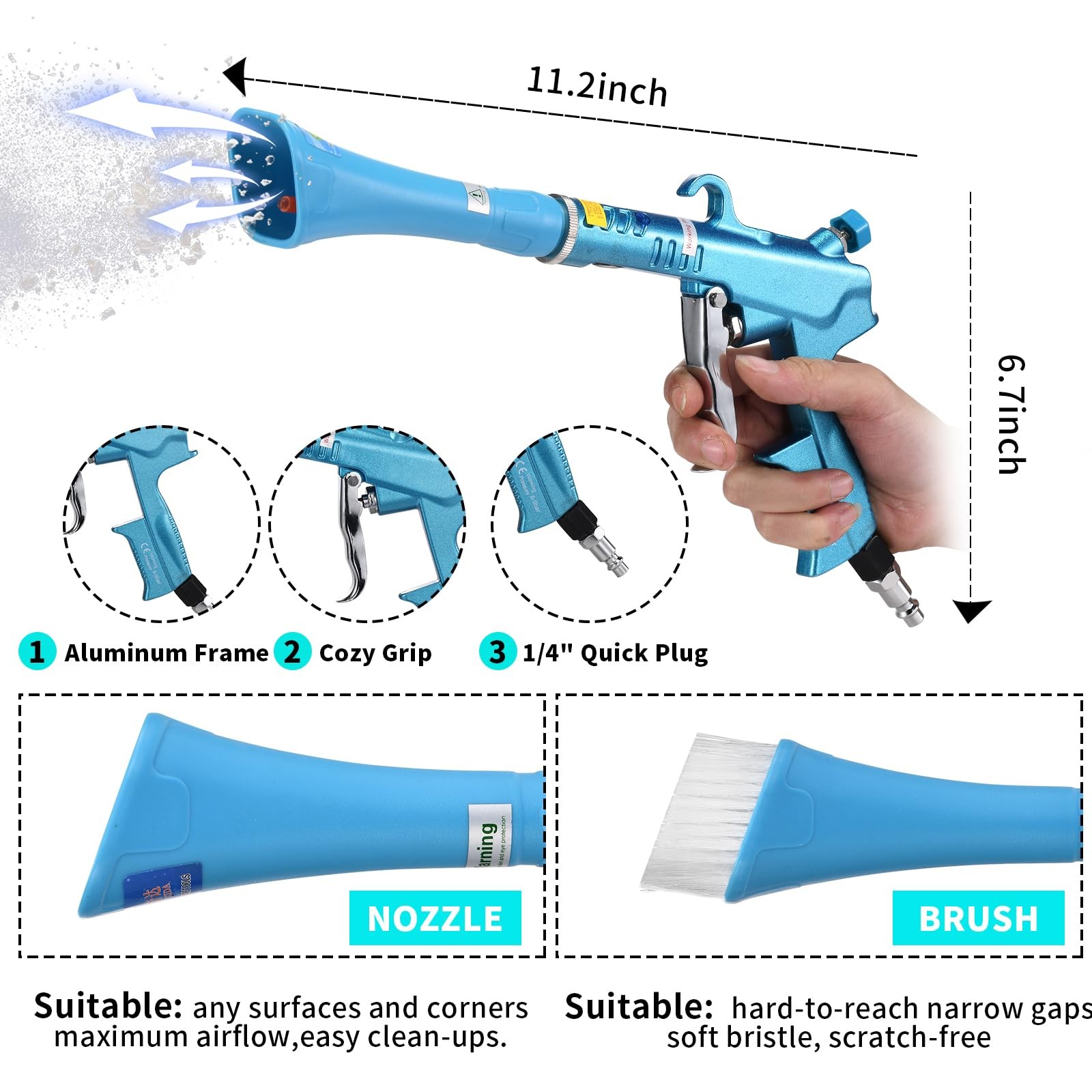 GOCCIDA Tornado Dry Car Cleaning Gun Detailing Interior Dryer Air Blow Gun fo…