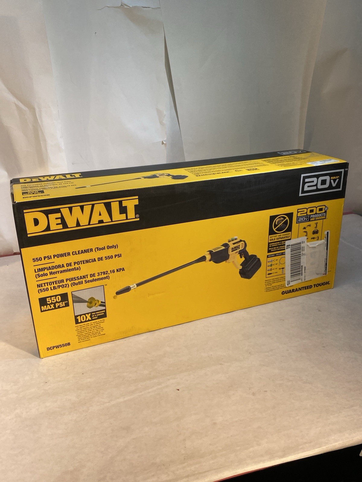 DEWALT DCPW550B 20V 550 PSI Power Cleaner Pressure Washer