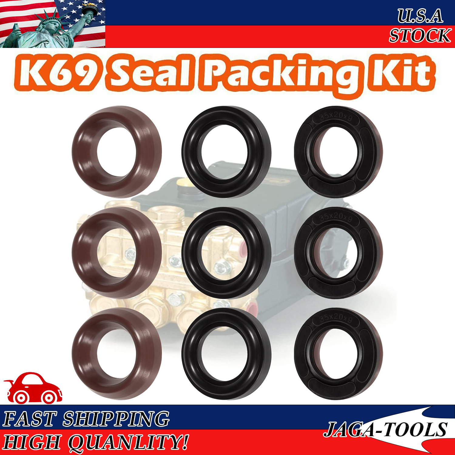 Kit 69 GP Interpump General Pump Packing Kit 20mm Repair Seal TS1511 TS2010