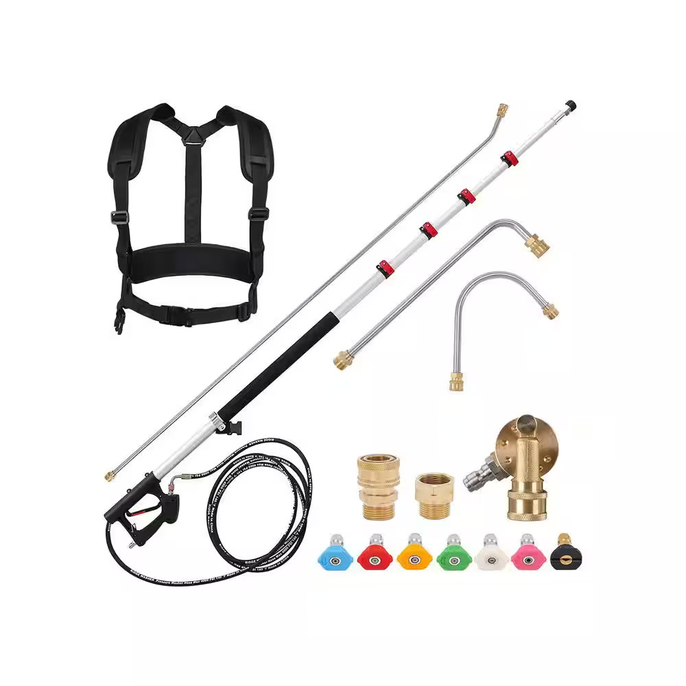 24 Ft. Telescoping Pressure Washer Extension Sprayer Wand Telescopic Gutter Clea