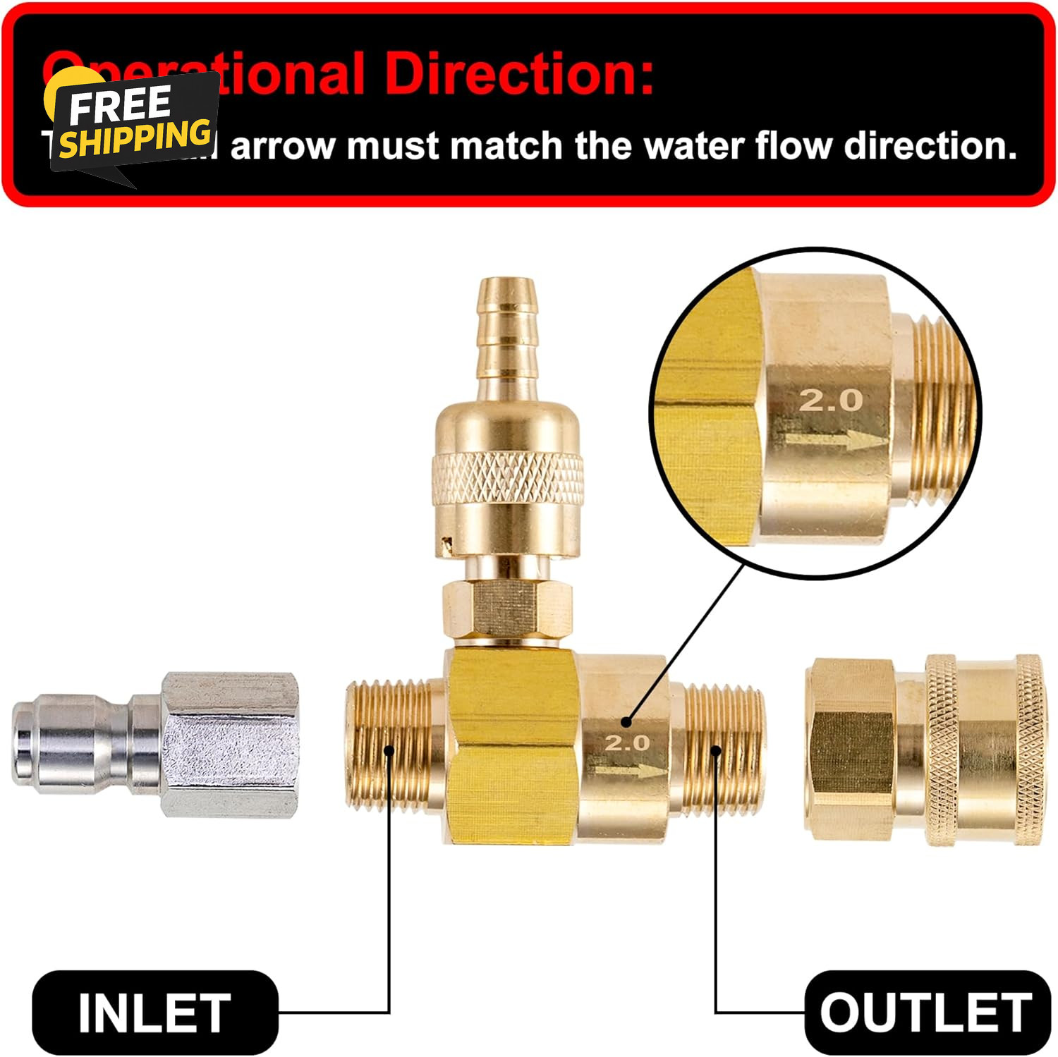 Downstream Injector for Pressure Washer, Power Washer Chemical Injector Kit