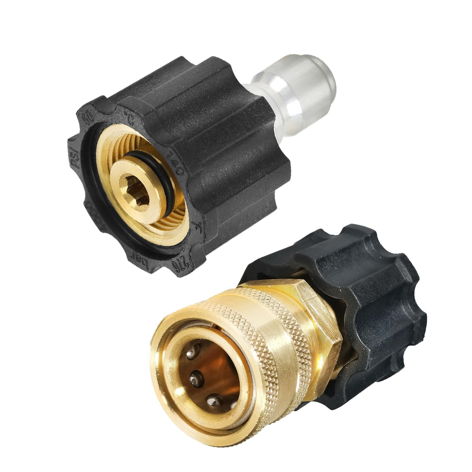 Pressure Washer Quick Connect Kit, M22 Female to 3/8″ Socket and M22 Female t…