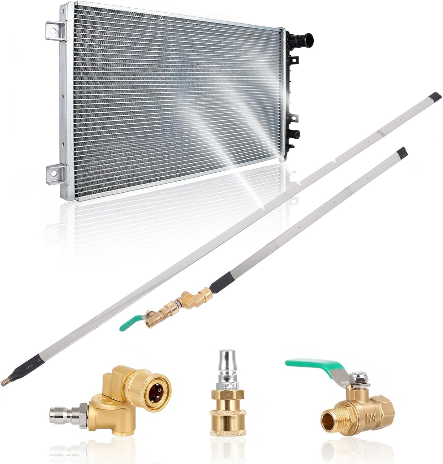 2pcs 47″ & 24″ Portable Radiator Cleaning Wand, Dual Water & Air Radiator Cleane