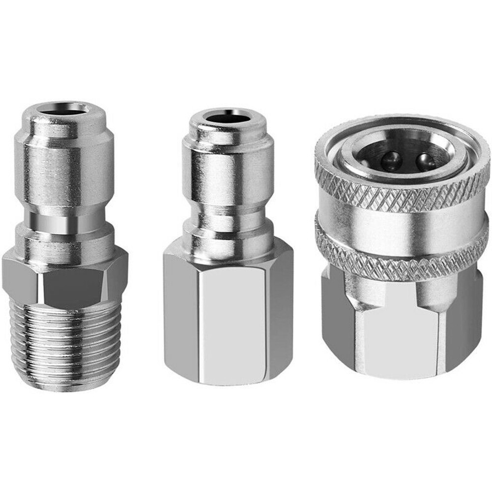 1 Set Stainless Steel 3/8 inch Quick Disconnect NPT Pressure Washer Adapters New