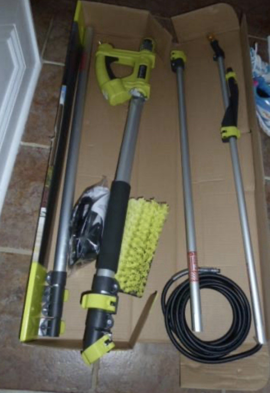 Ryobi 18ft Pressure Washer Telescoping Pole 18 ft Extension W/ Brush RY31EP26