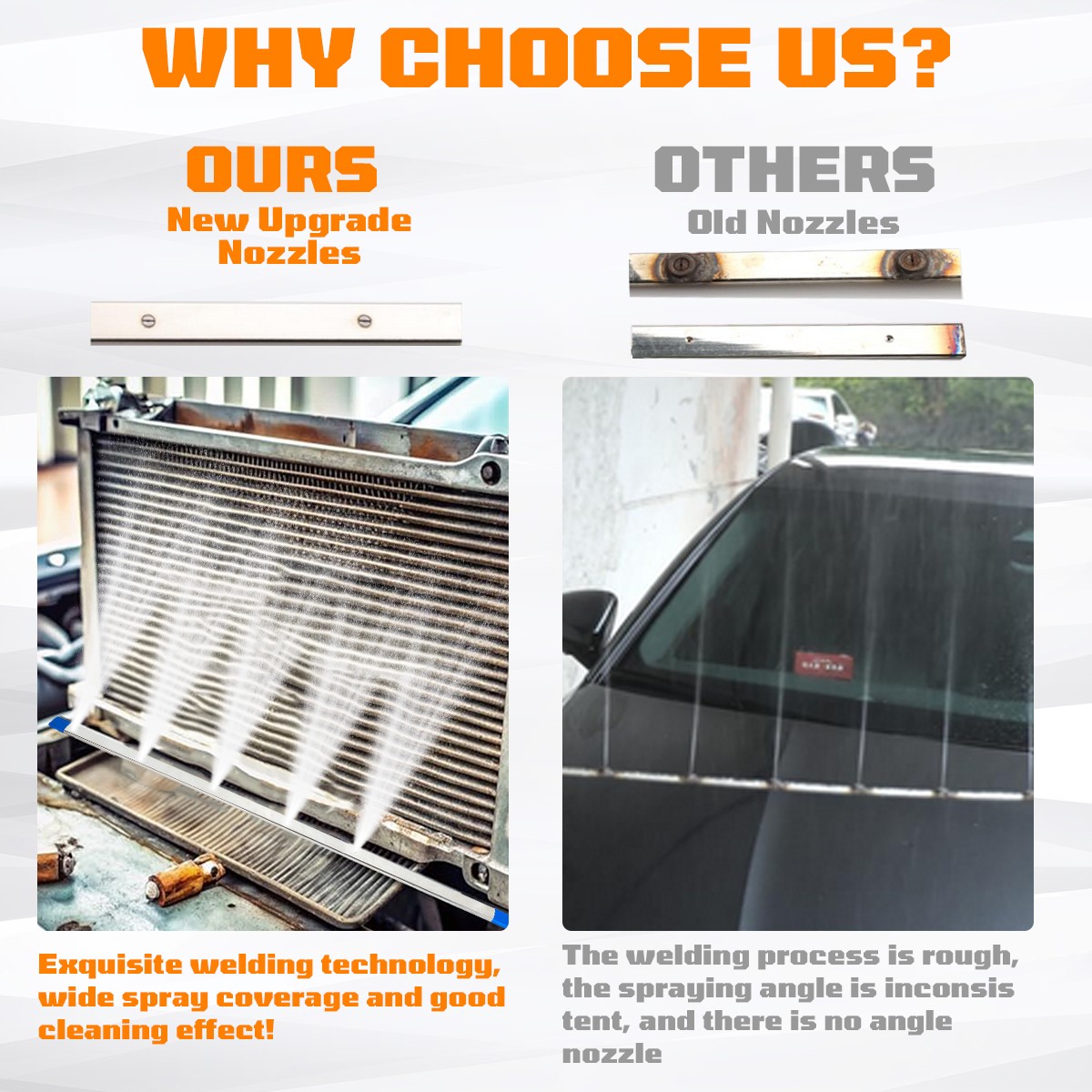 39” 100CM Car Radiator Cleaning Wand 25° Fan Nozzle Car Truck Power Washer Wand