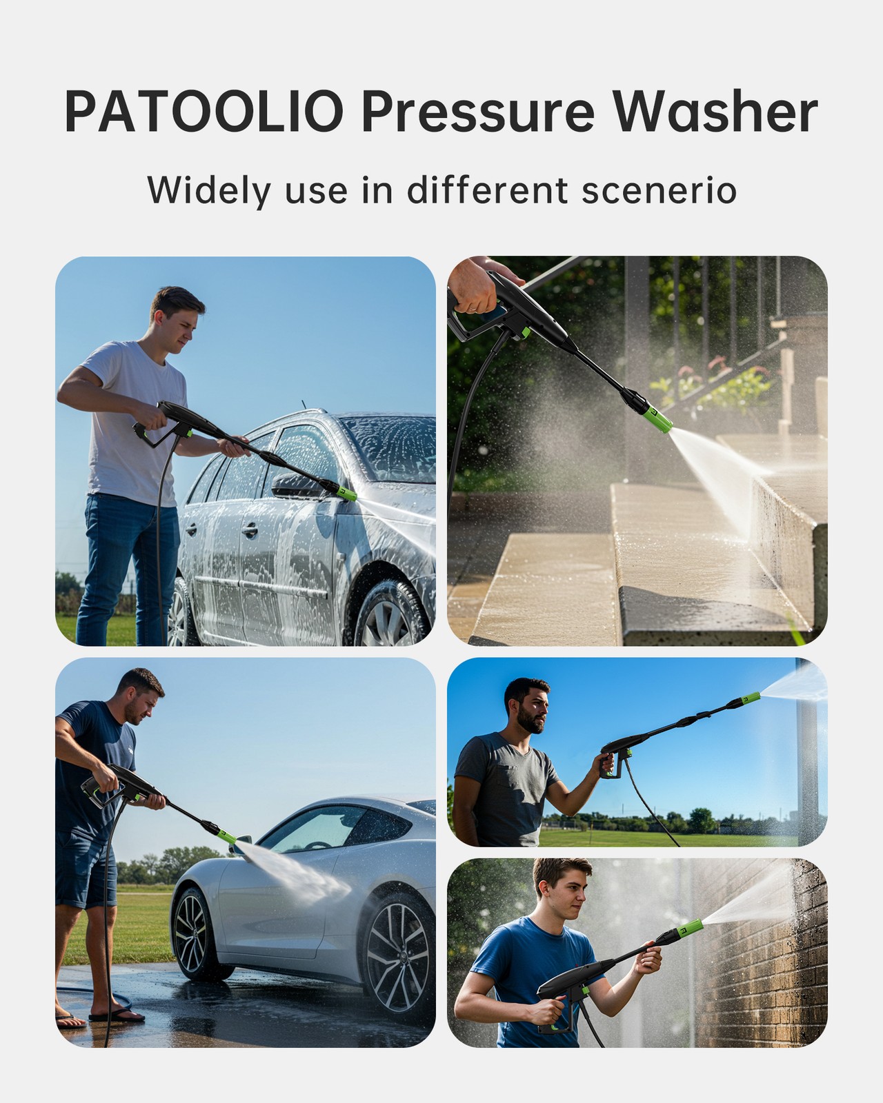Electric Pressure Washer 1500W High Pressure Washer Portable with 4 in 1 Nozzle