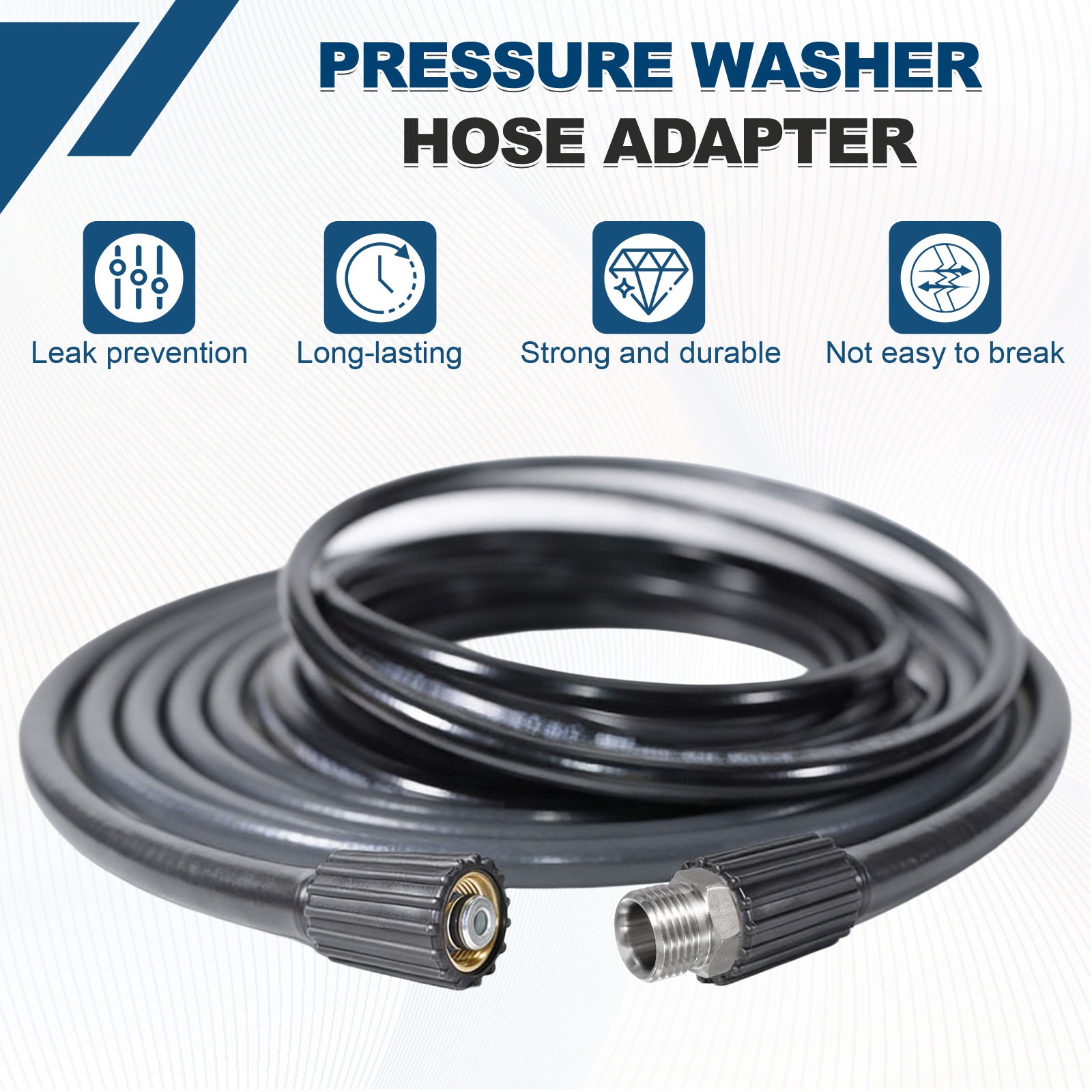 2pcs Pressure Washer Connector G1/4 Male to G1/4 Female 5400PSI Stainless Steel