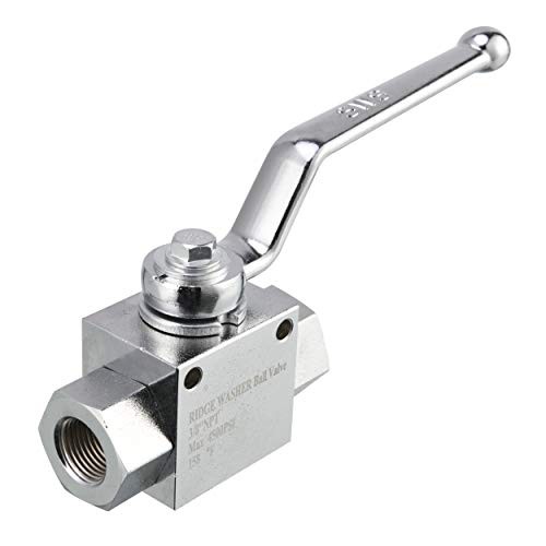 High Pressure Ball Valve Kit for Power Washer Hose, 3/8” A: Silver Ball Valve