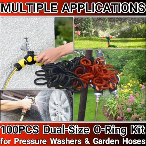 Power Pressure Washer O-Rings 100PCS for 1/4″&3/8” Quick Coupler,Compatible