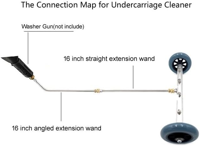 16″ Pressure Washer Undercarriage Cleaner, 2 Pieces Extension Wand, 4000 PSI