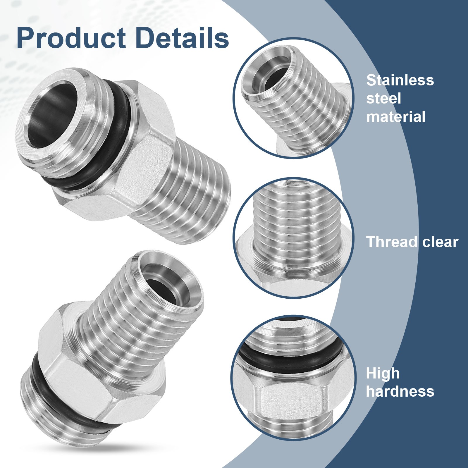 2Pcs Pressure Washer Adapter, G3/8″ Male to M14 Male Steel Fittings Flat