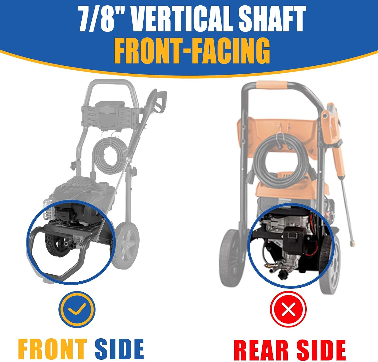 7/8″ Shaft Vertical Pressure Washer Pump Front Inlet/Outlet 2500 PSI 180-196CC