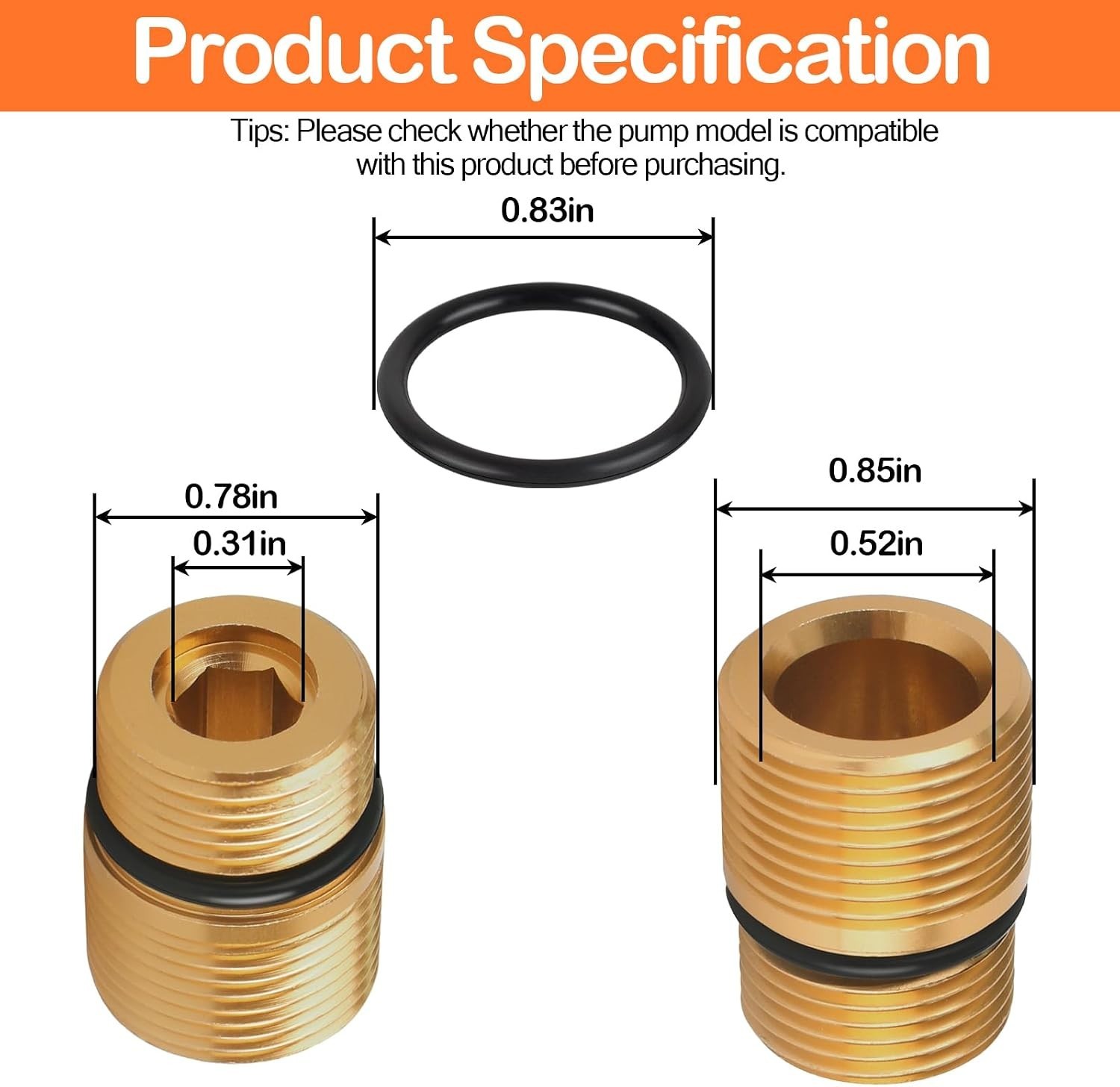 2-Pack M20 to M22 Pressure Washer Water Outlet Fitting – Compatible with Simpson