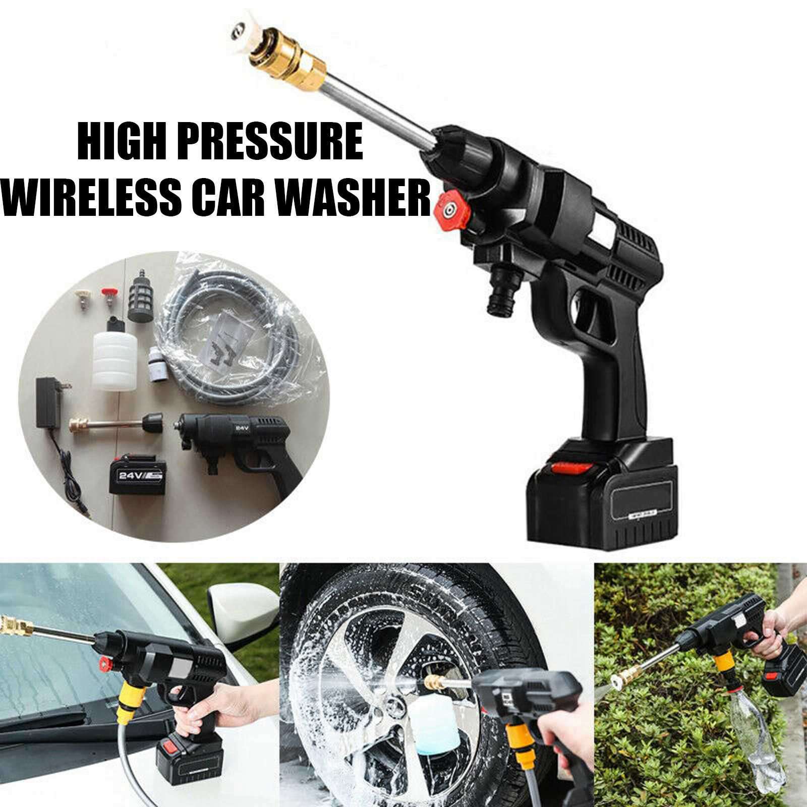 24V lithium high voltage car washing gun portable wireless small Car Washer Set