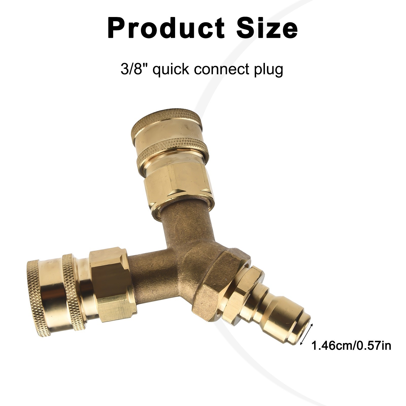 Washer Tee Splitter Brass Dual System For 4.0 GPM Gold Splitter 3/8 Inch