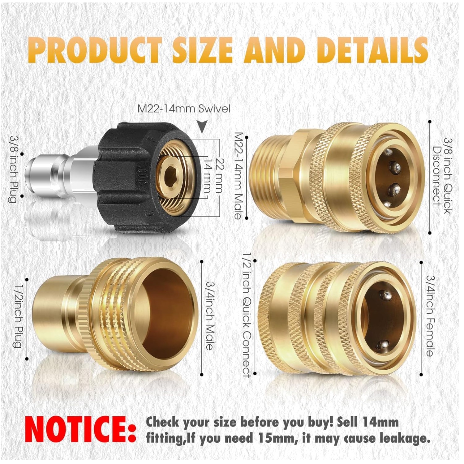 16-Piece Pressure Washer Adapter Set – Quick Connect Kit