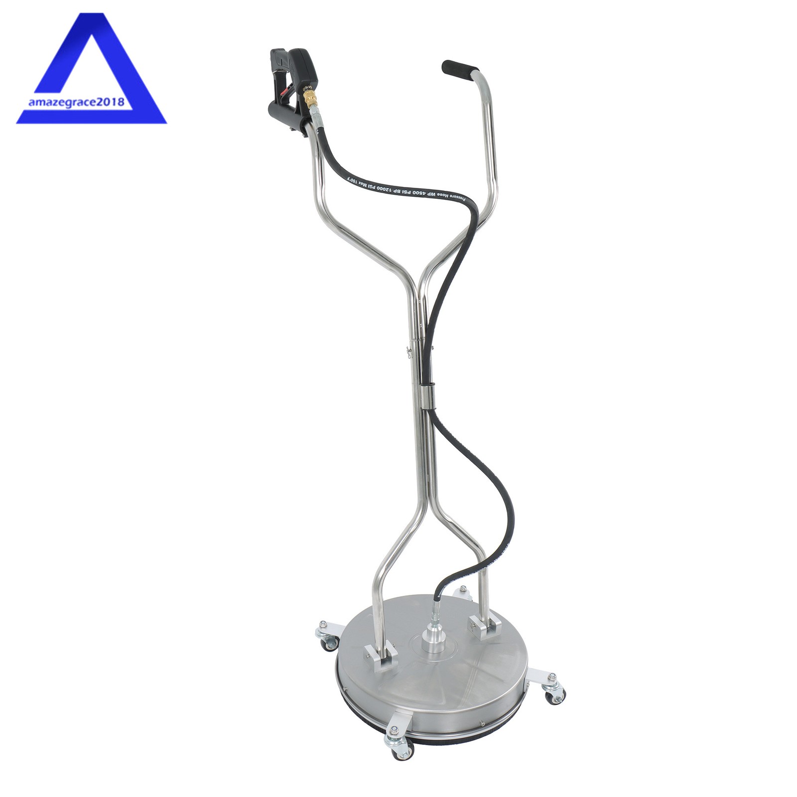 6000PSI Dual Handle Quick Connect 18″ Pressure Washer Surface Cleaner w/ 4 Wheel