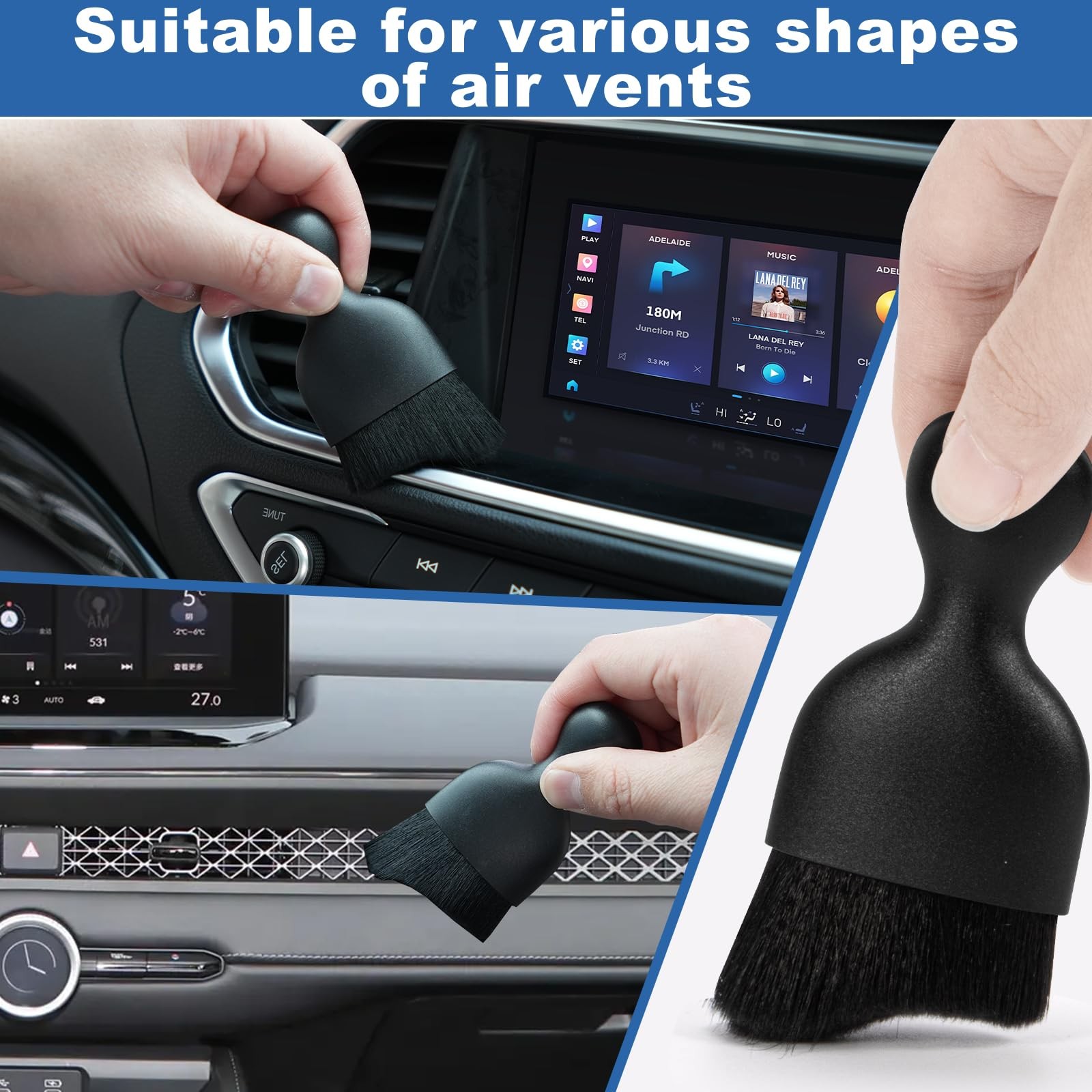 Viewsun Windshield Cleaner Tool, 13Pcs Car Interior Cleaning Kit, Grey