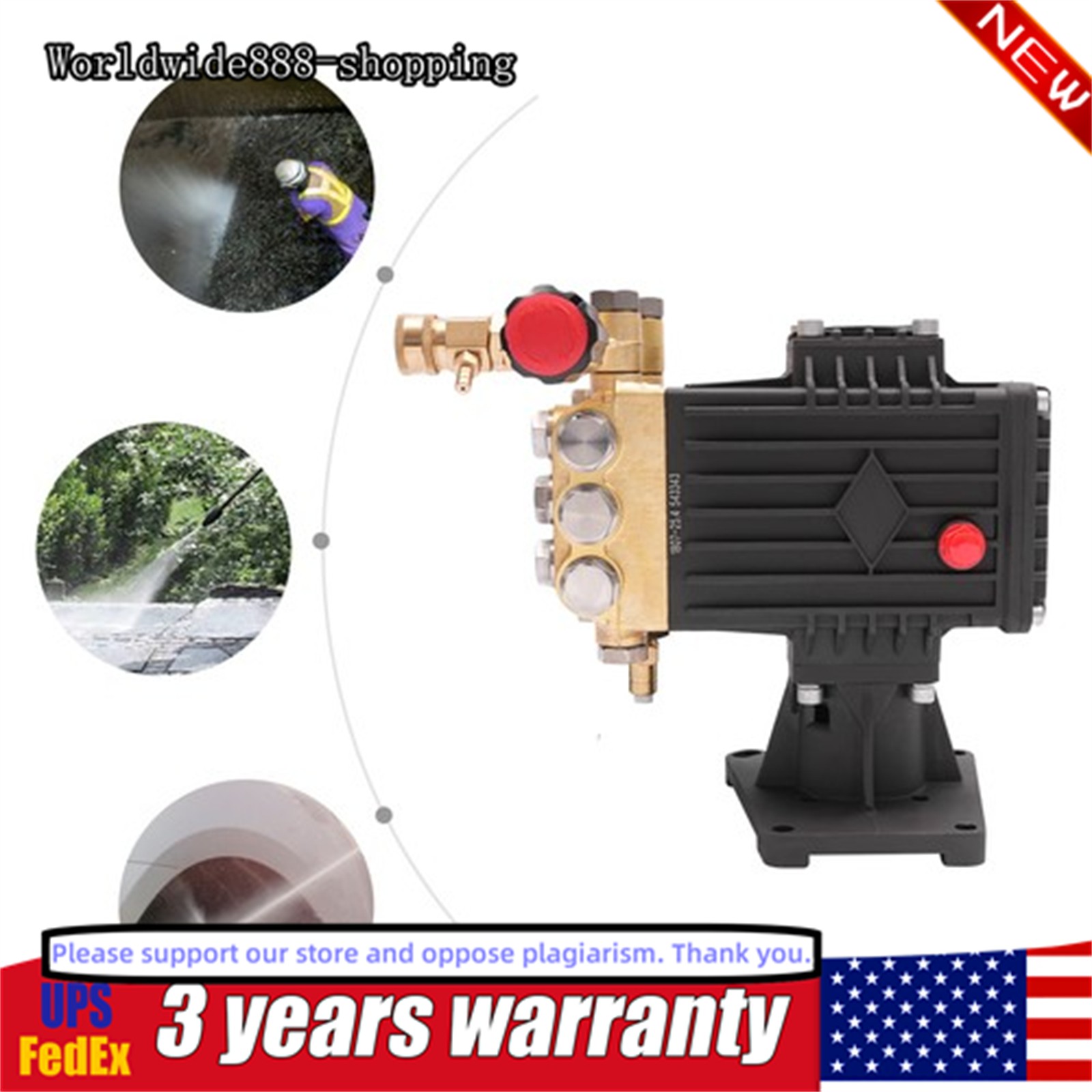 4000 PSI Pressure Washer Pump 1″ Horizontal Shaft 4 GPM, 3400 RPM, 13HP USA