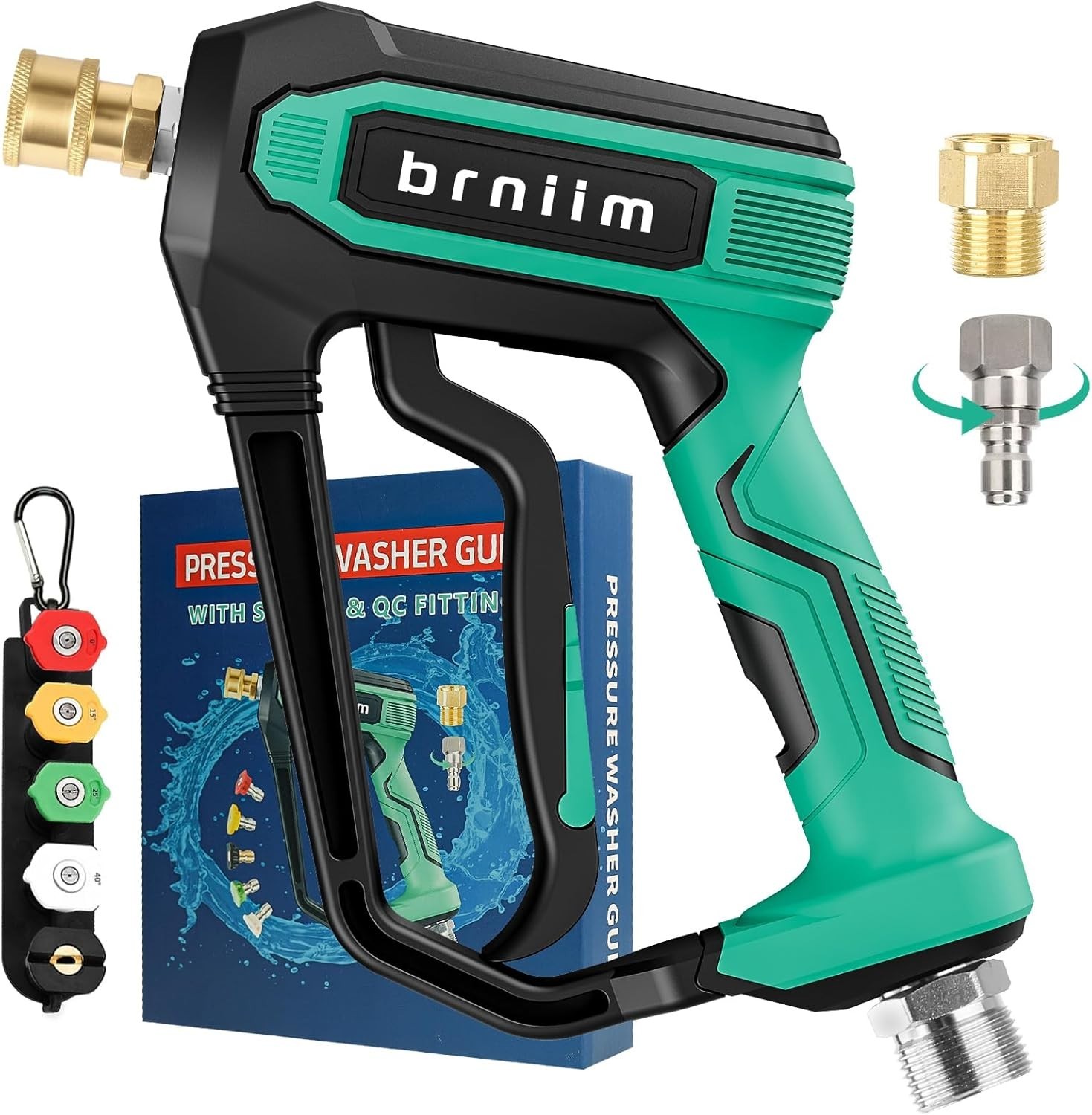 Pressure Washer Gun with 360 Swivel, Max 5000 PSI Power Washer Short Gun with…