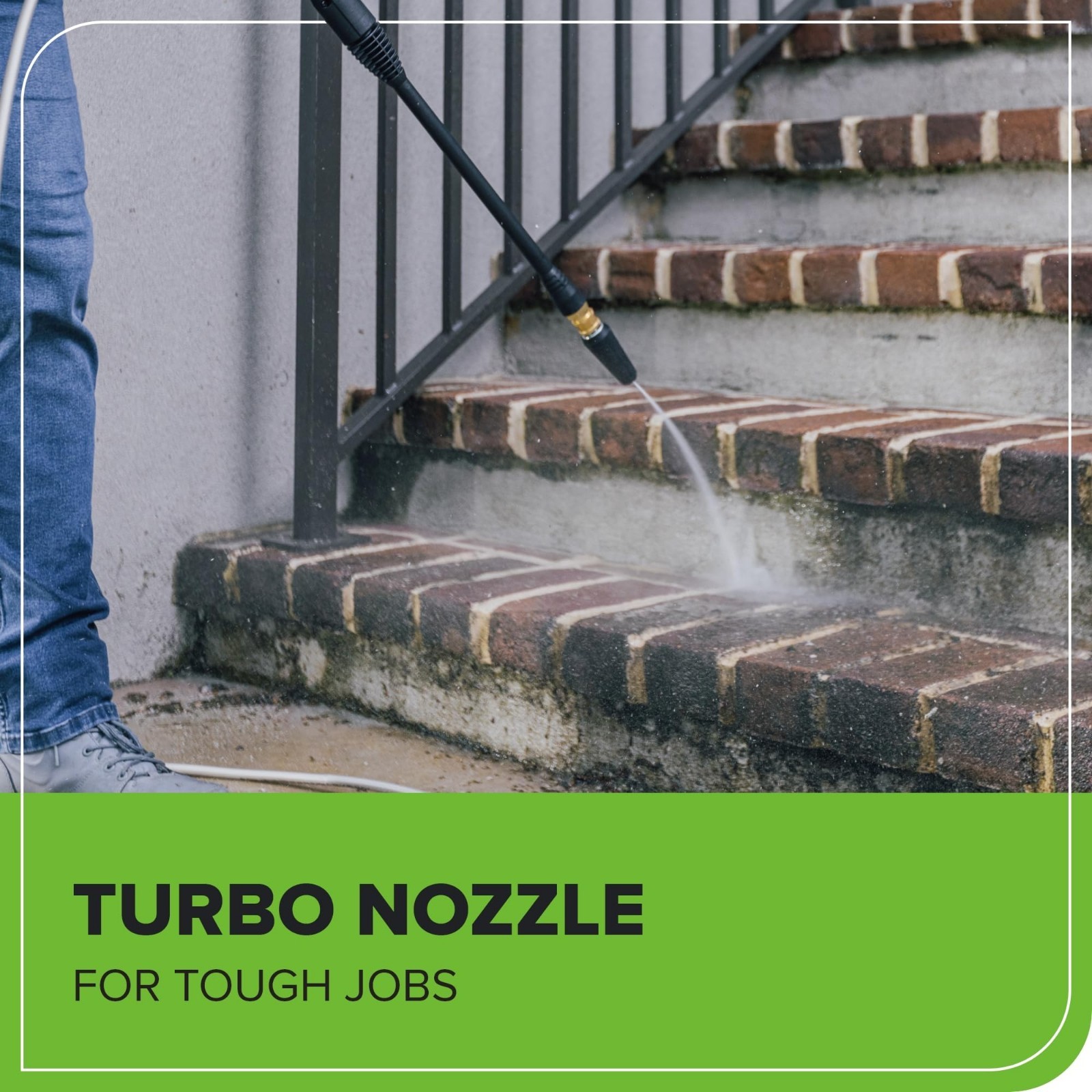 1900 PSI Electric Pressure Washer – 25°, 40°, Turbo Nozzles & Soap Applicator fo