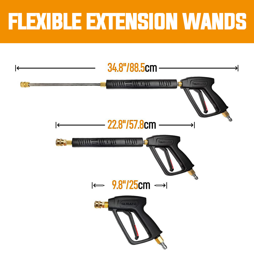 YAMATIC 4000 psi Pressure Washer Gun and 3200 psi Hose Kink Resistant Heavy Duty