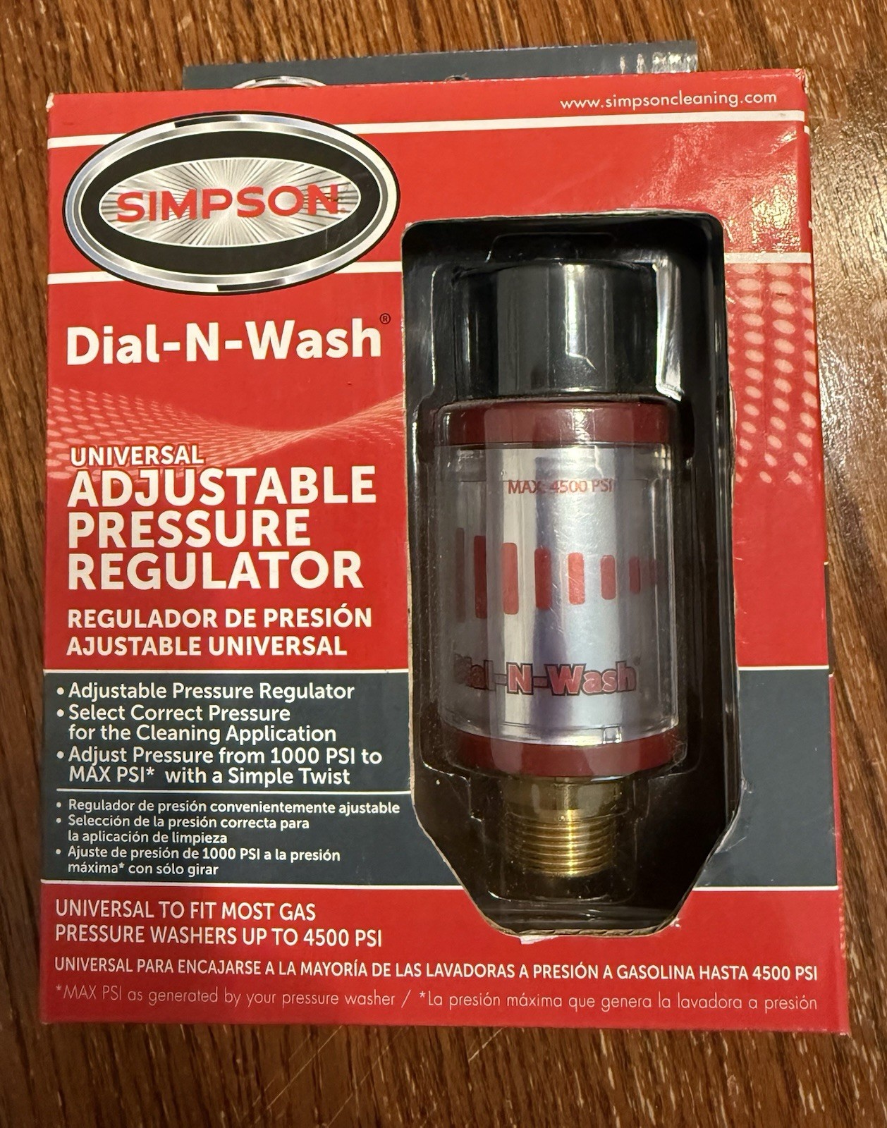 Simpson Dial-N-Wash Adjustable Pressure Regulator 4500 PSI New