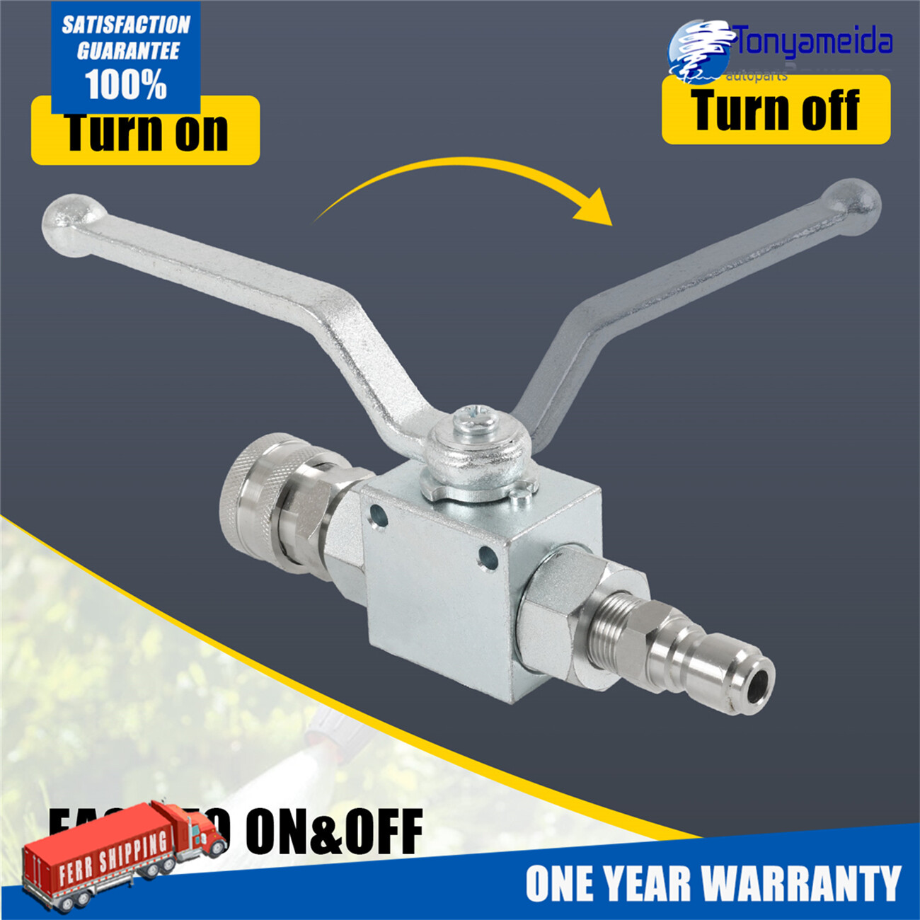 3/8″ Ball Valve for Pressure Washers Max 4500 PSI 3/8″ fitting Female Out