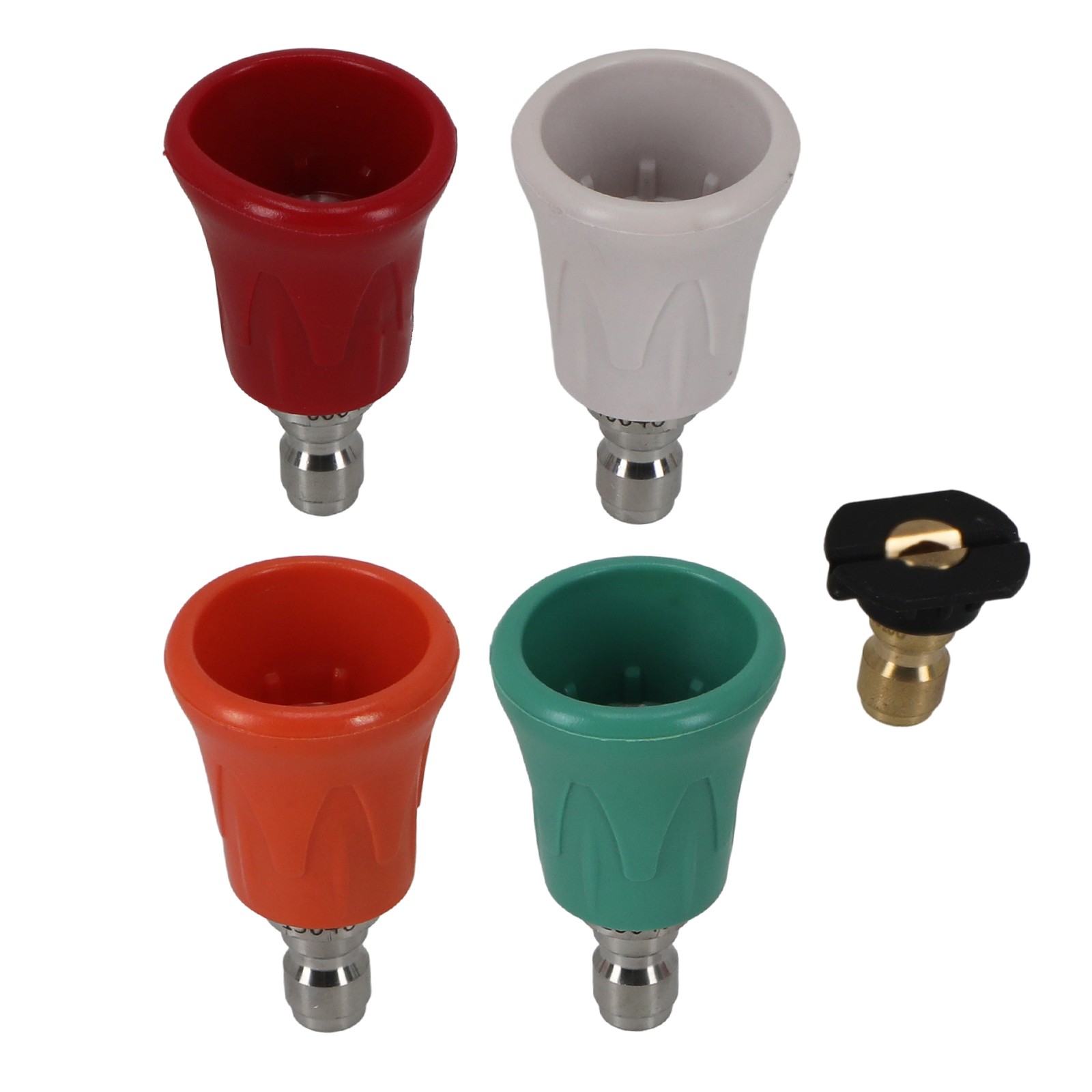 High Pressure Washer Nozzle Set 5PCS Stainless Steel w/ Guard Quick Connect