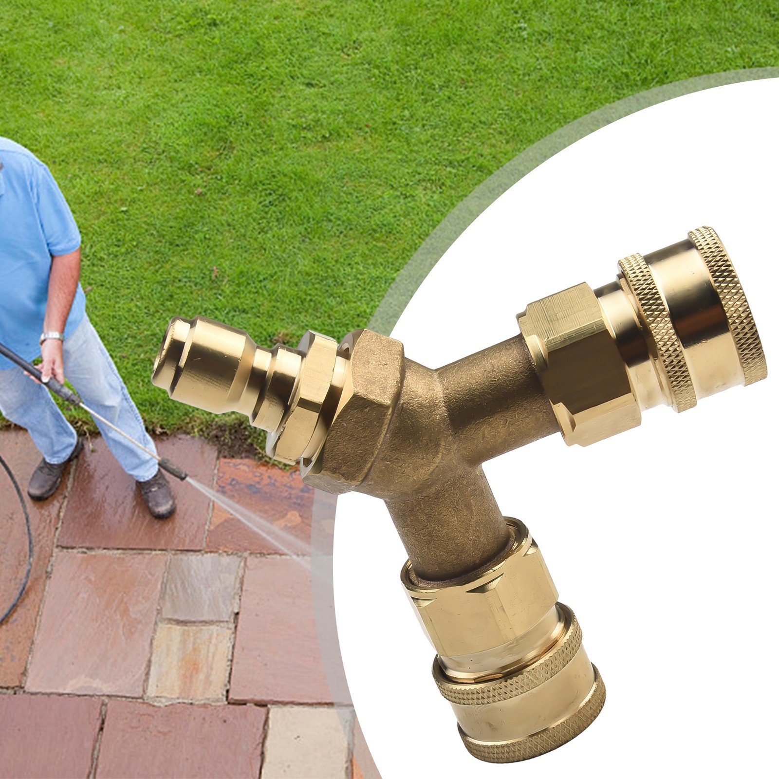 Washer Tee Splitter Brass Dual System For 4.0 GPM Gold Splitter 3/8 Inch