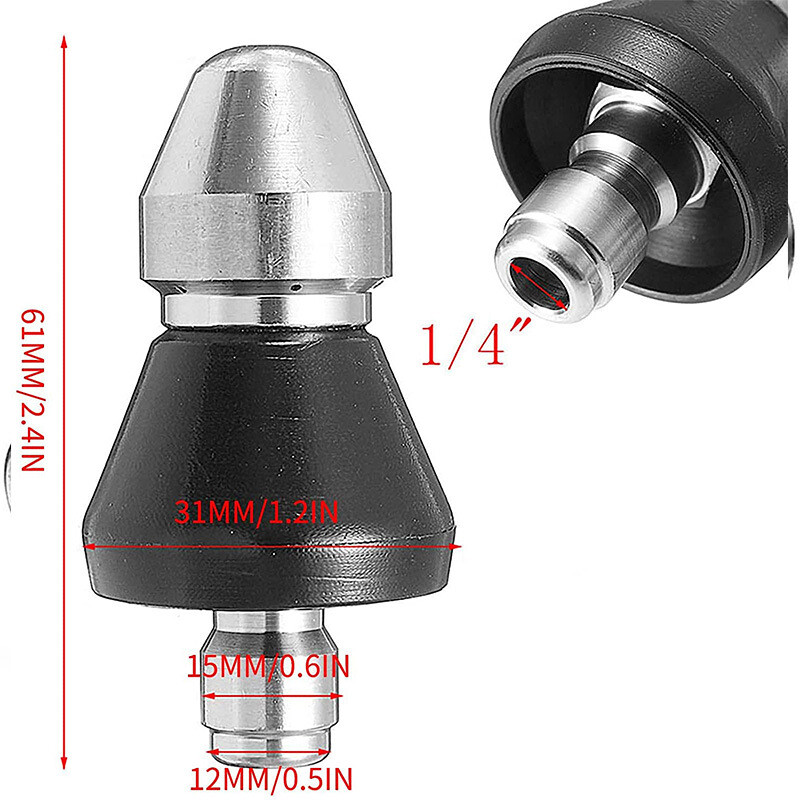 Sewer Cleaning Tool High-pressure Nozzle 5000psi High-pressure Sewer PipeCleaner