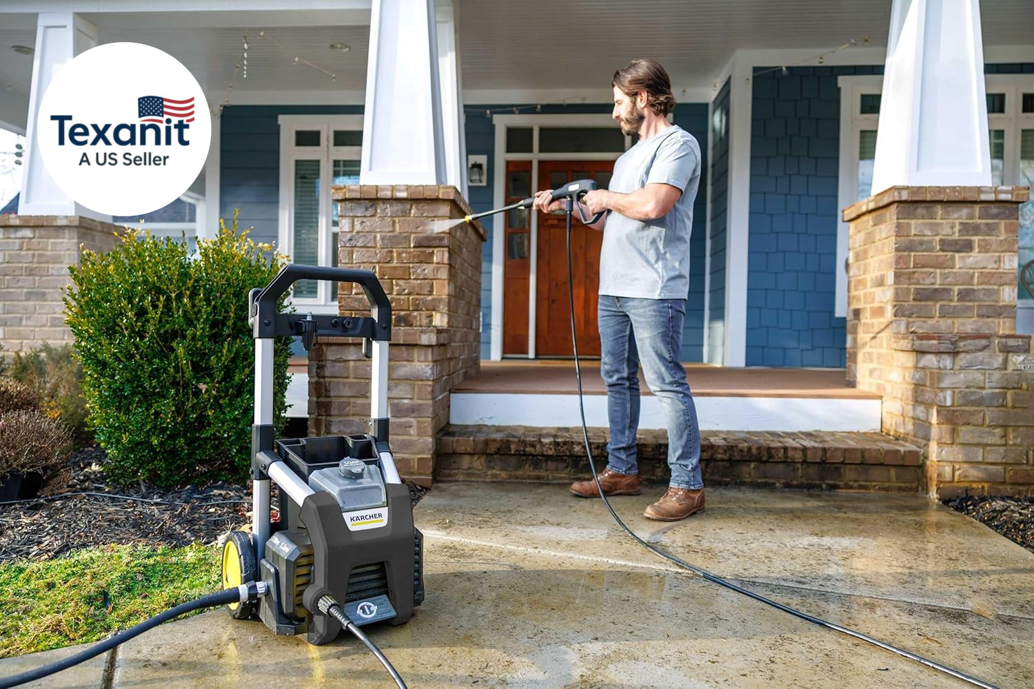 Pressure Washer K1700B, CETA Certified, 3 Spray Nozzles, Detergent Tank, for Car