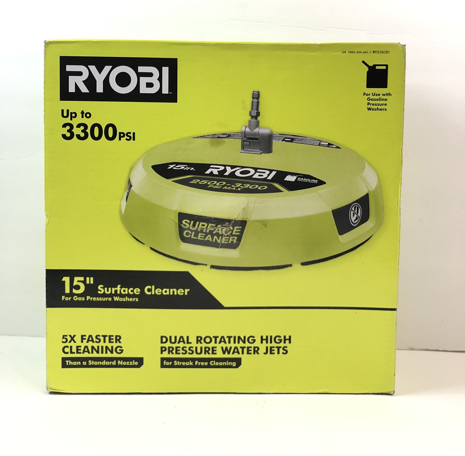 Ryobi RY31SC01 15 in. 3300 PSI Surface Cleaner for Gas Pressure Washer