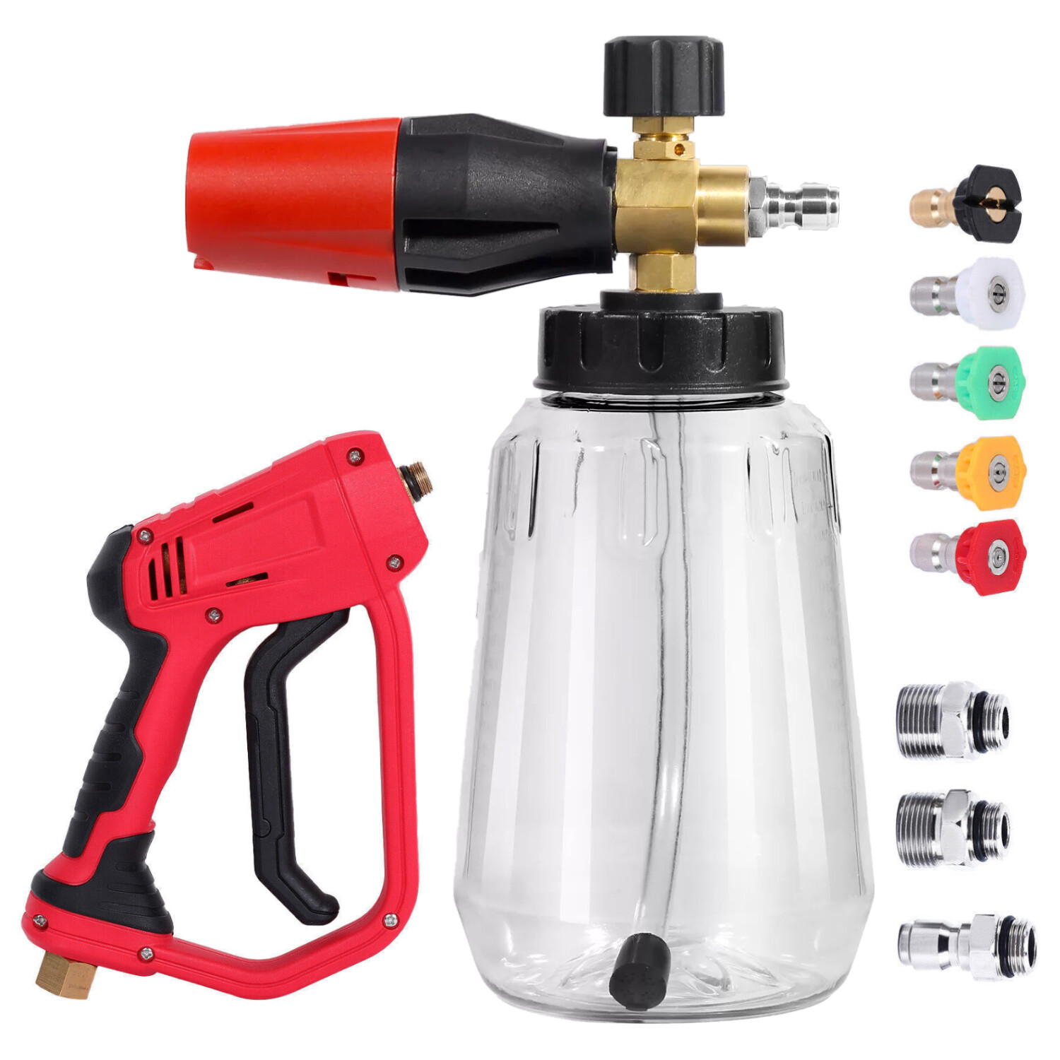4000PSI High Pressure Car Power Washer Gun Spray Wand Lance & 1/4″ Foam Cannon