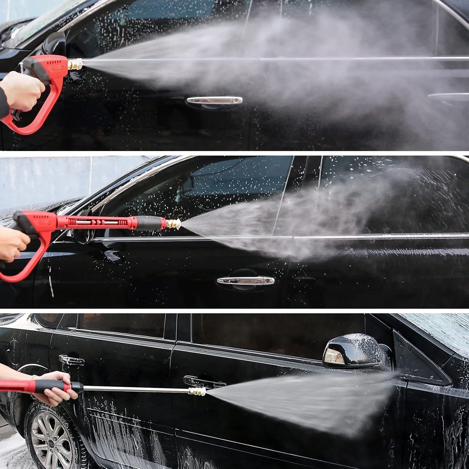 Heavy-Duty Pressure Washer Gun with 30-Degree Curved Rod & Quick Connect Fitting