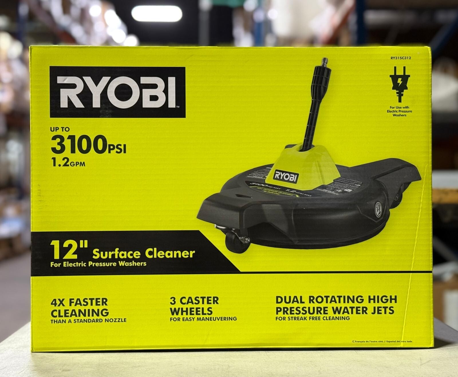 RYOBI 12″ 3100PSI Electric Pressure Washer Surface Cleaner Attachment RY31SC312