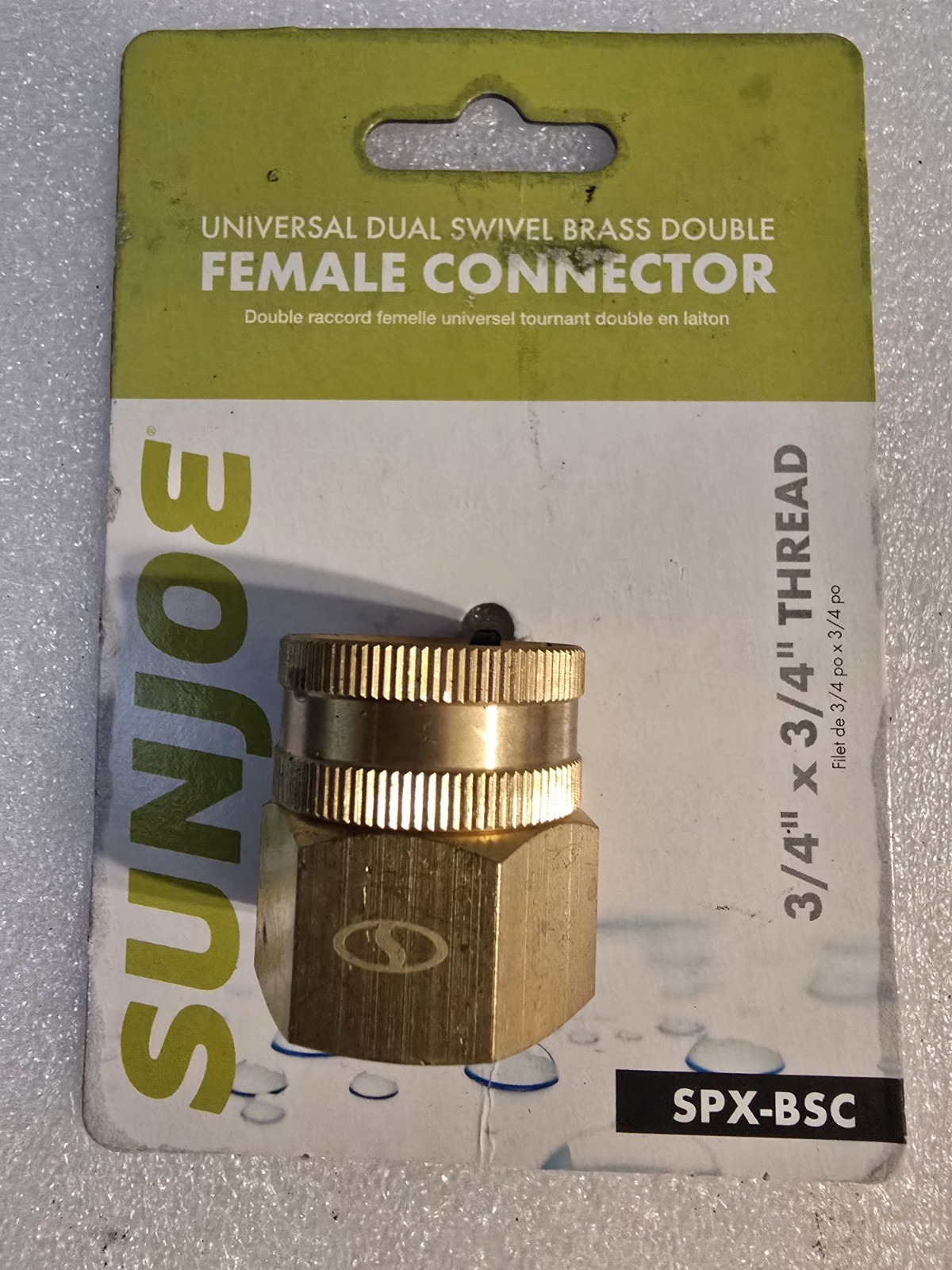 Sun Joe Dual Swivel Brass Double Female Connector | 3/4 in. for SPX Series