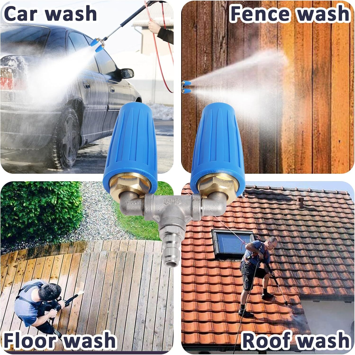 4000 PSI Dual Turbo Nozzle Pressure Washer 4-6 GPM 1/4″ Quick Connect Spray Tip