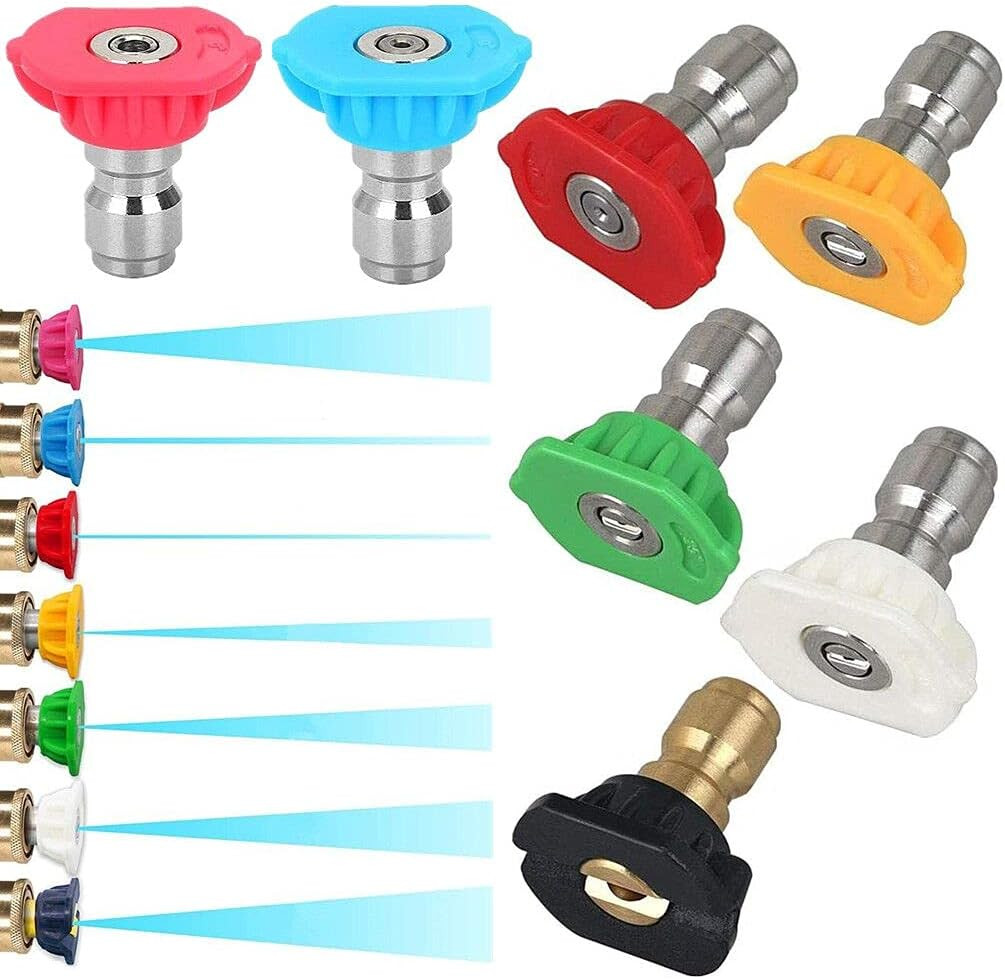 7 Pieces Pressure Washer Spray Nozzles Tips Set 1/4Inch Quick Connect – 2.5 GPM